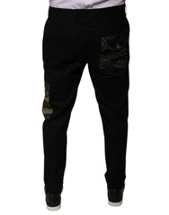 Dolce & Gabbana Black Cotton Men Cargo Casual Pants - Cargo Pants