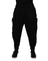 Dolce & Gabbana Black Cotton Men Cargo Jogger Sweatpants Pants - Joggers