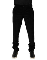Dolce & Gabbana Black Cotton Men Dress Formal Trouser Pants - IT50 | L - Trousers