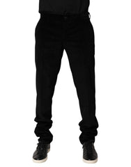 Dolce & Gabbana Black Cotton Men Dress Formal Trouser Pants - IT50 | L - Trousers