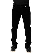 Dolce & Gabbana Black Cotton Men Dress Formal Trouser Pants - IT52 | XL - Trousers