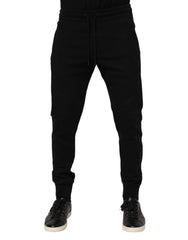 Dolce & Gabbana Black Cotton Men Jogger Sweatpants Pants - IT46 | S - Joggers