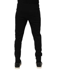 Dolce & Gabbana Black Cotton Men Jogger Sweatpants Pants - IT46 | S - Joggers