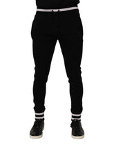 Dolce & Gabbana Black Cotton Men Jogger Sweatpants Pants - IT46 | S - Joggers