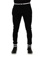 Dolce & Gabbana Black Cotton Men Jogger Sweatpants Pants - IT46 | S - Joggers