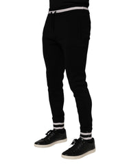 Dolce & Gabbana Black Cotton Men Jogger Sweatpants Pants - IT46 | S - Joggers