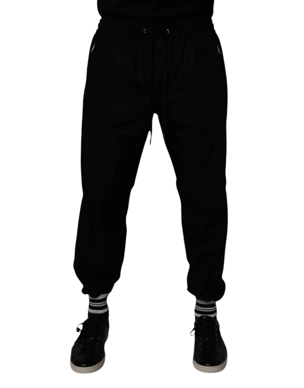 Dolce & Gabbana Black Cotton Men Jogger Sweatpants Pants - IT52 | XL - Joggers