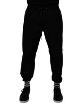 Dolce & Gabbana Black Cotton Men Jogger Sweatpants Pants - IT52 | XL - Joggers