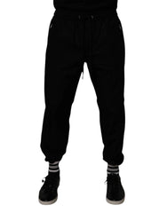Dolce & Gabbana Black Cotton Men Jogger Sweatpants Pants - IT52 | XL - Joggers