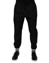 Dolce & Gabbana Black Cotton Men Jogger Sweatpants Pants - IT52 | XL - Joggers