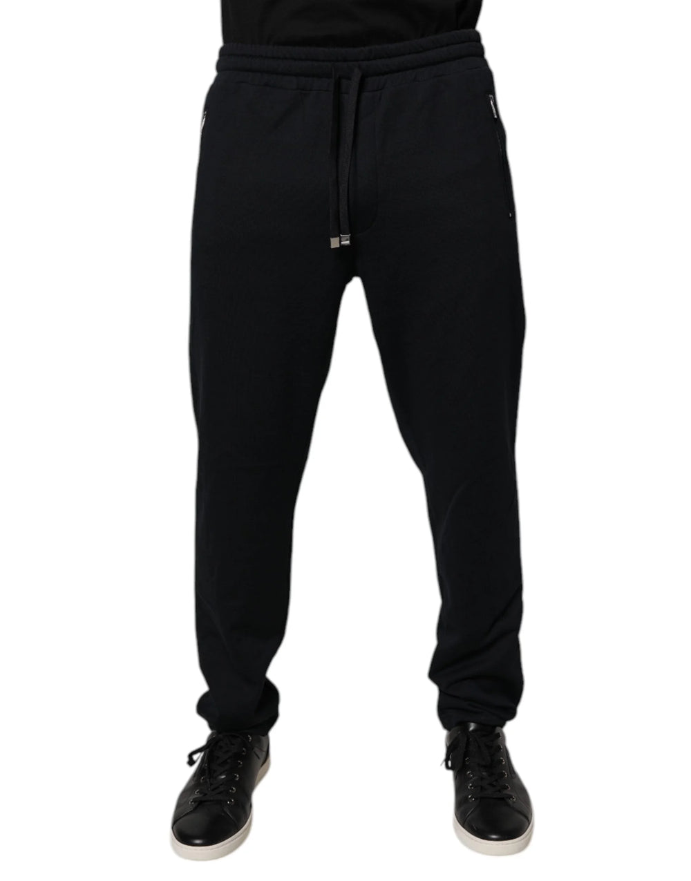 Dolce & Gabbana Black Cotton Men Jogger Sweatpants Pants - IT54 | XL