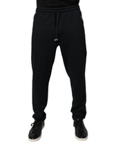 Dolce & Gabbana Black Cotton Men Jogger Sweatpants Pants - IT54 | XL