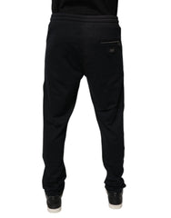 Dolce & Gabbana Black Cotton Men Jogger Sweatpants Pants - IT54 | XL
