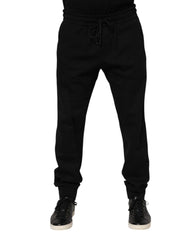 Dolce & Gabbana Black Cotton Men Jogger Sweatpants Pants - Joggers