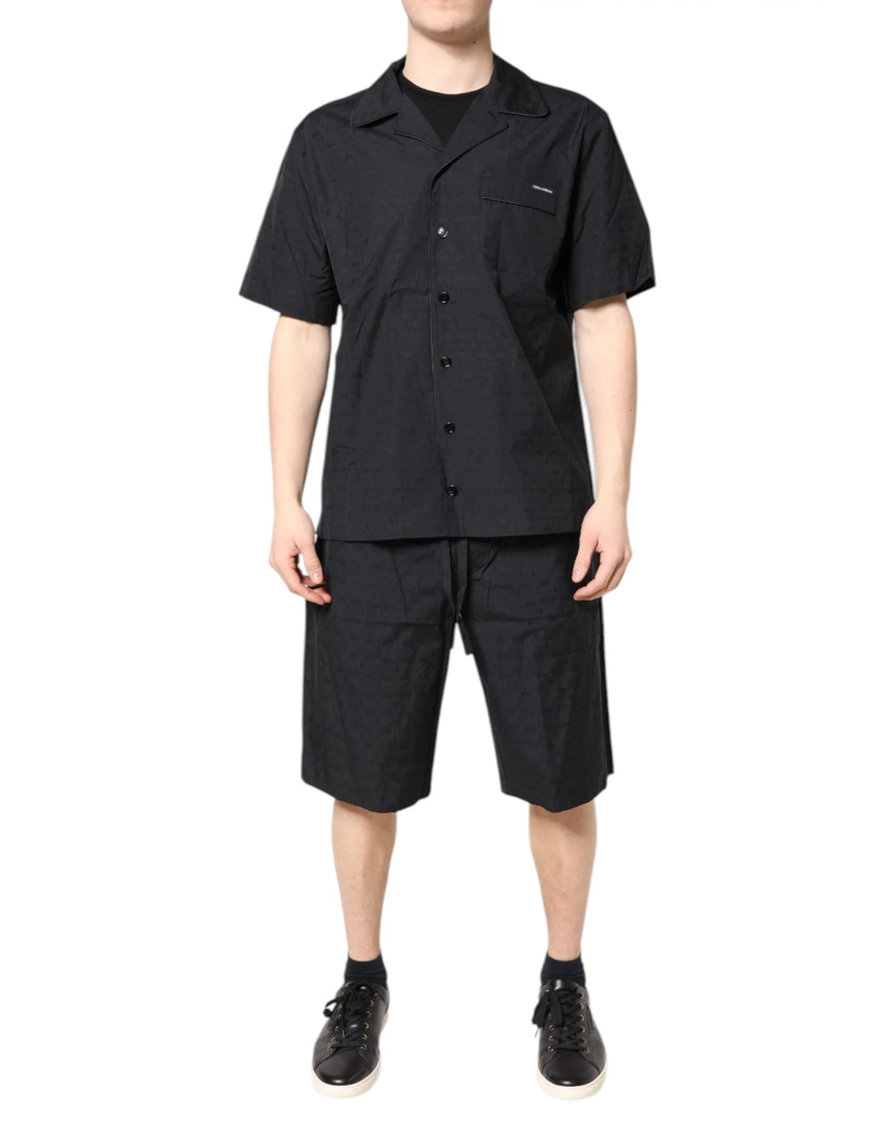 Dolce & Gabbana Black Cotton Men Pajama Set Sleepwear - Pajamas