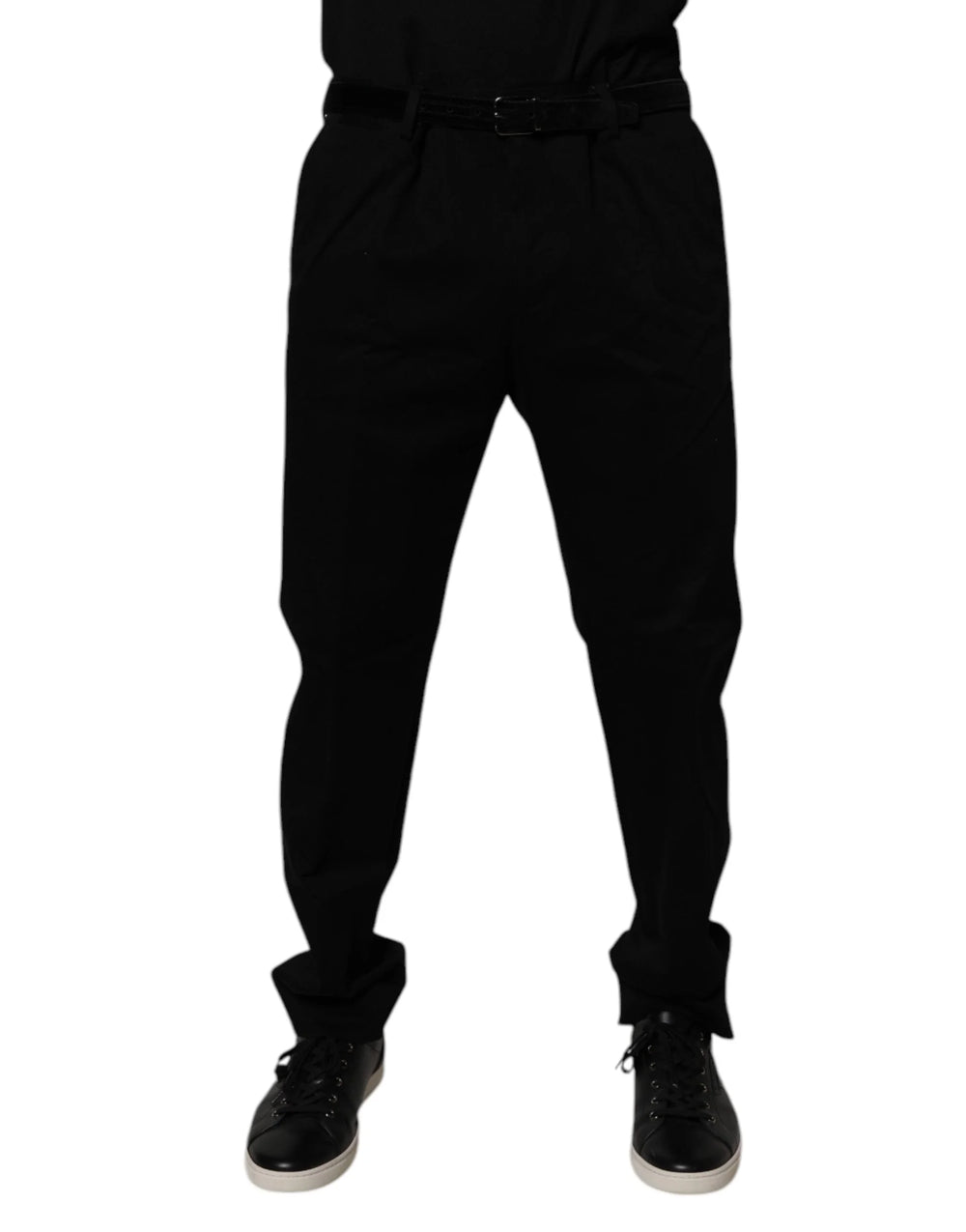 Dolce & Gabbana Black Cotton Men Skinny Dress Formal Pants - IT54 | XL - Trousers