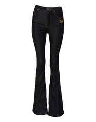 Dolce & Gabbana Black Cotton Mid Waist Bootcut Denim Jeans - IT38 | XS - Jeans