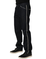 Dolce & Gabbana Black Cotton Mid Waist Classic Men Denim Jeans - IT48 | M