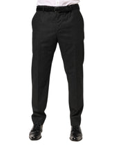 Dolce & Gabbana Black Cotton Mid Waist Dress Trouser Pants - IT52 | XL - Trousers