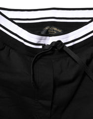 Dolce & Gabbana Black Cotton Mid Waist Jogger Pants - IT38 | XS - Joggers