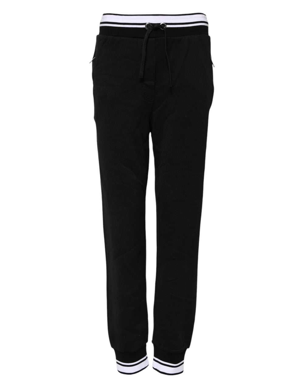 Dolce & Gabbana Black Cotton Mid Waist Jogger Pants - IT38 | XS - Joggers
