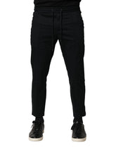 Dolce & Gabbana Black Cotton Mid Waist Jogger Pants - IT46 | S - Joggers