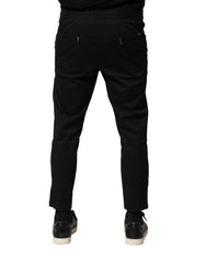 Dolce & Gabbana Black Cotton Mid Waist Jogger Pants - IT46 | S - Joggers