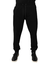 Dolce & Gabbana Black Cotton Mid Waist Jogger Sweatpants Pants - Joggers