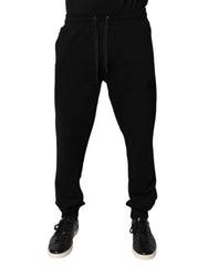 Dolce & Gabbana Black Cotton Mid Waist Jogger Sweatpants Pants - Joggers