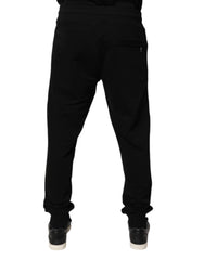 Dolce & Gabbana Black Cotton Mid Waist Jogger Sweatpants Pants - Joggers