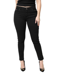 Dolce & Gabbana Black Cotton Mid Waisted Skinny Denim Jeans - IT44 | L - Jeans