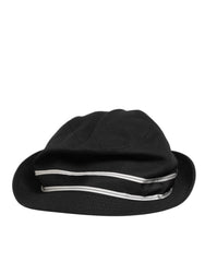 Dolce & Gabbana Black Cotton Polka Dot Lining Fedora Men Hat - 58 cm|M - Fedoras