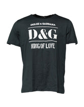 Dolce & Gabbana Black Cotton Printed Short Sleeves T-shirt - IT56 | XXL