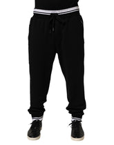 Dolce & Gabbana Black Cotton Sacred-Heart Men Jogger Pants - IT58 | XXL - Joggers