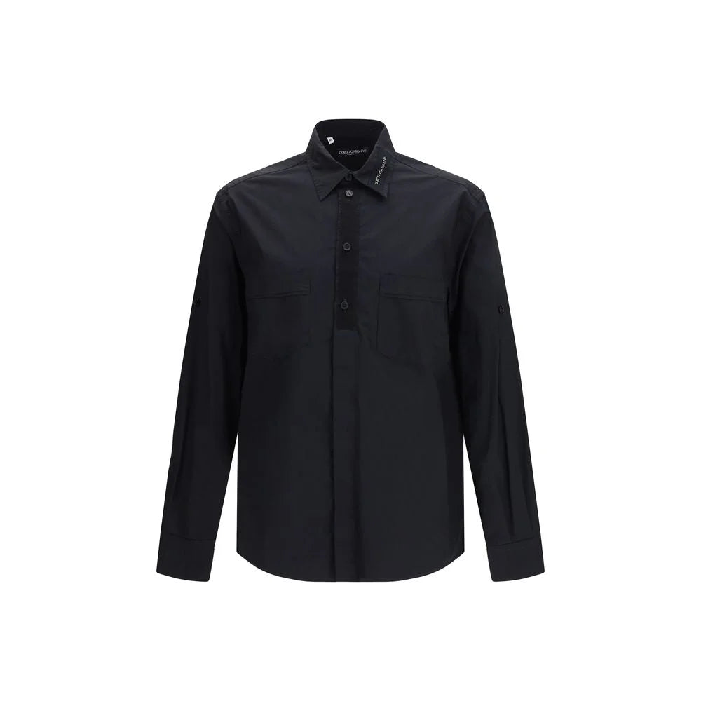 Dolce & Gabbana Schwarzes Baumwollhemd