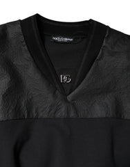 Dolce & Gabbana Black Cotton Short Sleeves V-neck T-shirt - IT40|S - T-Shirts