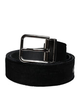 Dolce & Gabbana Black Cotton Silver Tone Metal Buckle Belt - 85 cm / 34 Inches - Belts