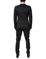 Dolce & Gabbana Black Cotton Single Breasted 2 Piece Suit