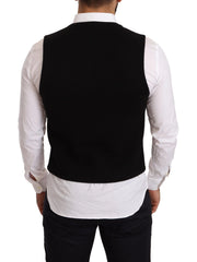 Dolce & Gabbana Black Cotton Single Breasted Waistcoat - IT48 | M - Vests