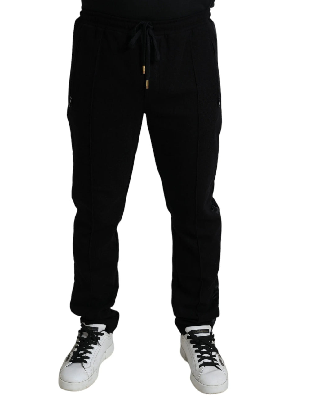 Dolce & Gabbana Black Cotton Skinny Jogger Sweatpants Pants - IT44 | XS - Joggers