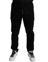 Dolce & Gabbana Black Cotton Skinny Jogger Sweatpants Pants - IT44 | XS - Joggers