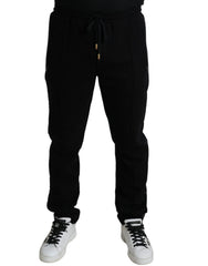 Dolce & Gabbana Black Cotton Skinny Jogger Sweatpants Pants - IT44 | XS - Joggers