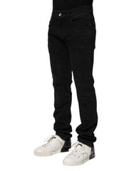 Dolce & Gabbana Black Cotton Skinny Men Denim Jeans - IT44 | XS - Jeans