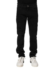 Dolce & Gabbana Black Cotton Skinny Men Denim Jeans - IT44 | XS - Jeans
