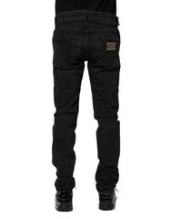 Dolce & Gabbana Black Cotton Skinny Men Denim Jeans - IT46 | S