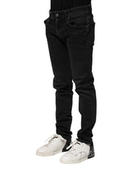 Dolce & Gabbana Black Cotton Skinny Men Denim Jeans - IT46 | S
