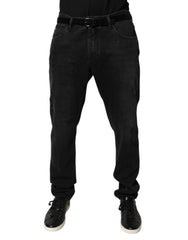 Dolce & Gabbana Black Cotton Skinny Men Denim Jeans - IT52 | XL - Jeans