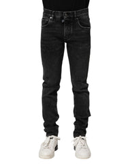 Dolce & Gabbana Black Cotton Skinny Men Denim Jeans - IT56 | XXL