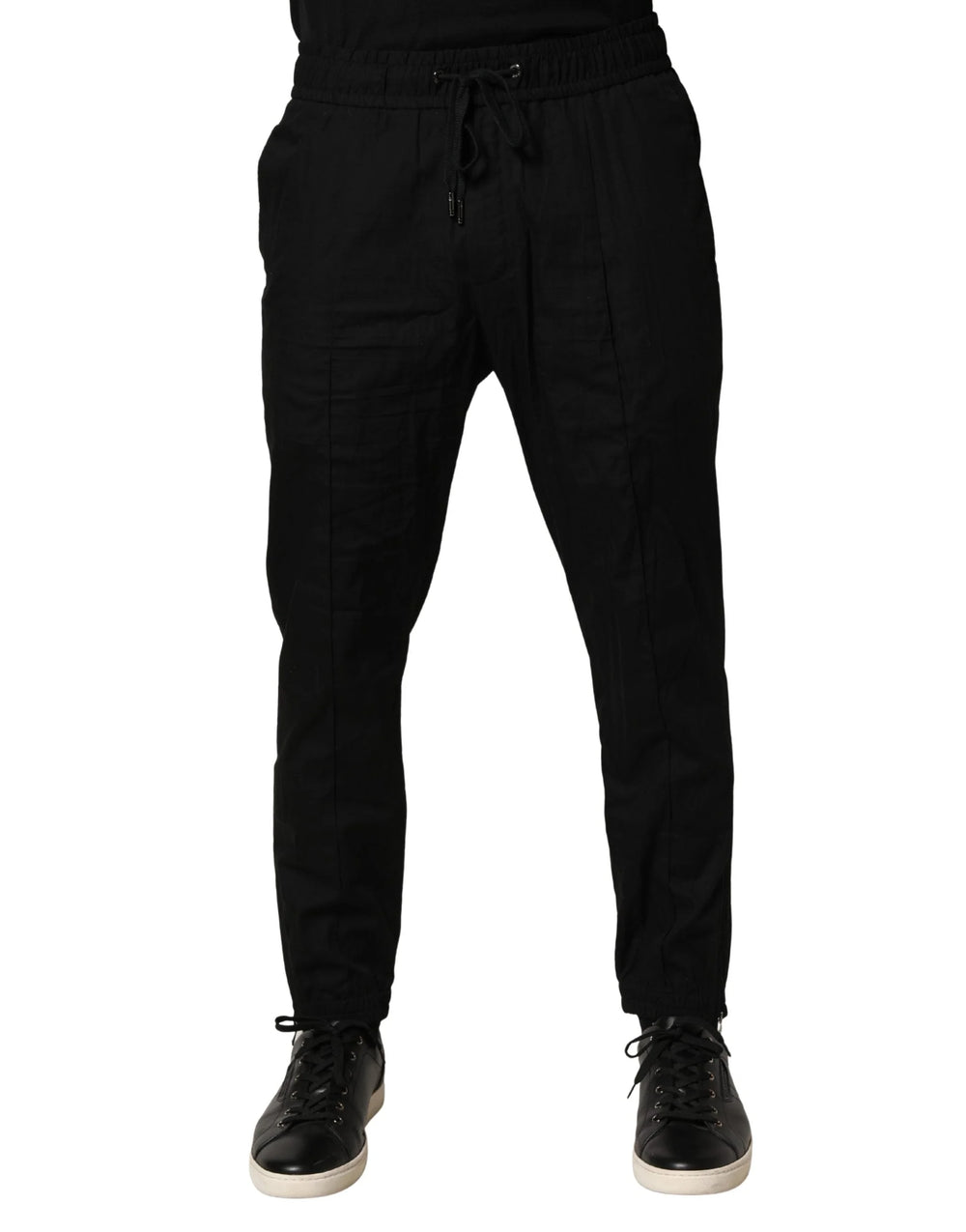 Dolce & Gabbana Black Cotton Skinny Men Jogger Trouser Pants - IT48 | M - Joggers