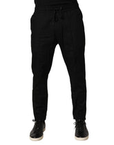 Dolce & Gabbana Black Cotton Skinny Men Jogger Trouser Pants - IT48 | M - Joggers